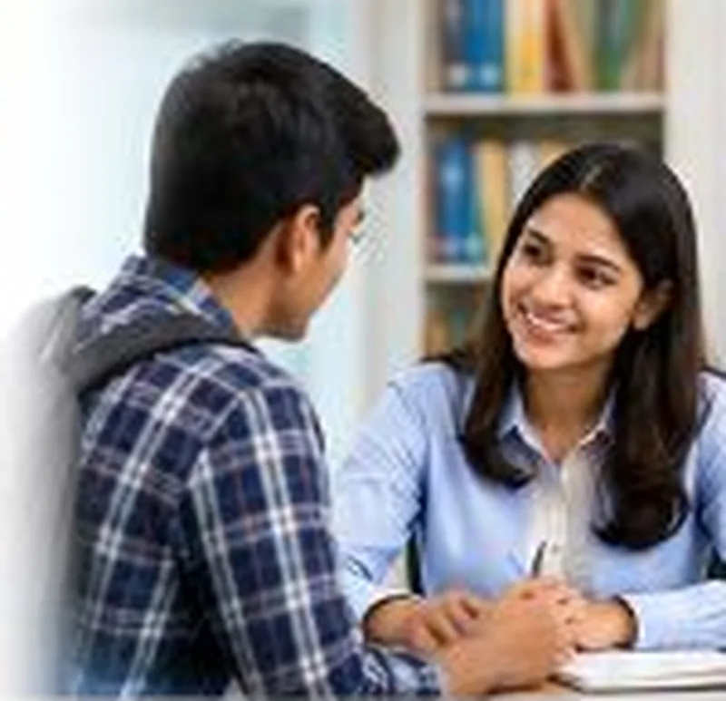 Counsellor guiding a student