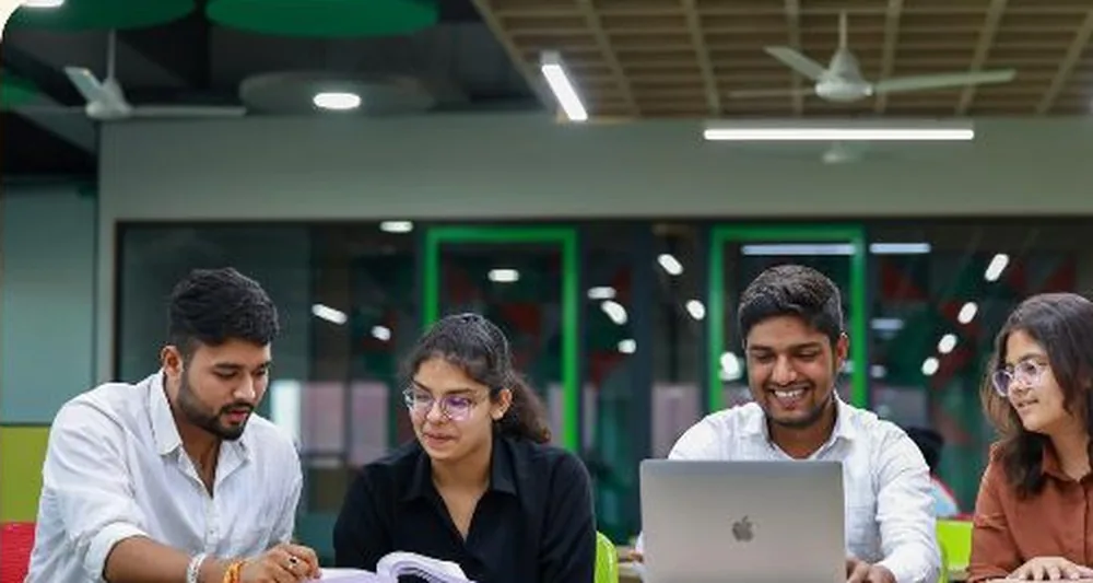 Students studying together